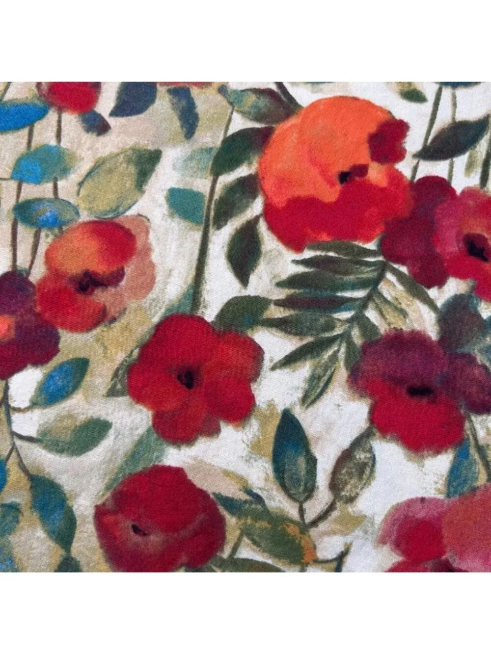 Handmade Pillowcase Set of 2 Poppy Vibrant Floral Multicolor 20x33 Modern Art